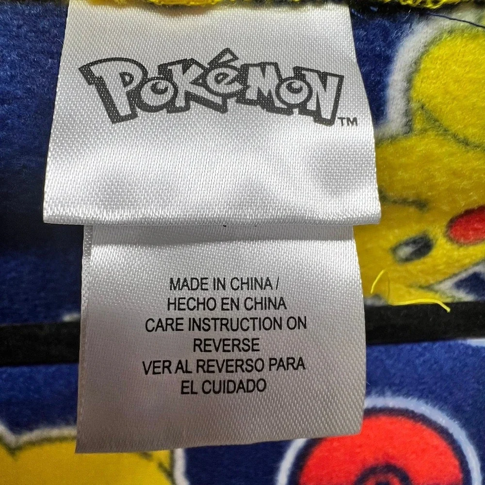 Pokemon Pikachu One Piece Hooded Pajamas Boys XS 4/5 Blue Yellow NWT